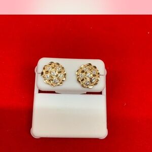 Brand new with box price tag yellow 925 silver nugget screw back stud Earrings